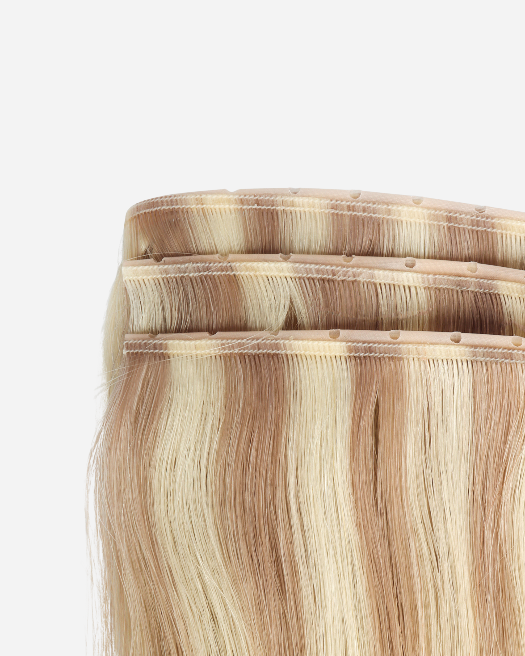 Micro-ring Weft Hair Extensions - Dark Ash Blonde #14 + Ash Silver Blonde #60A