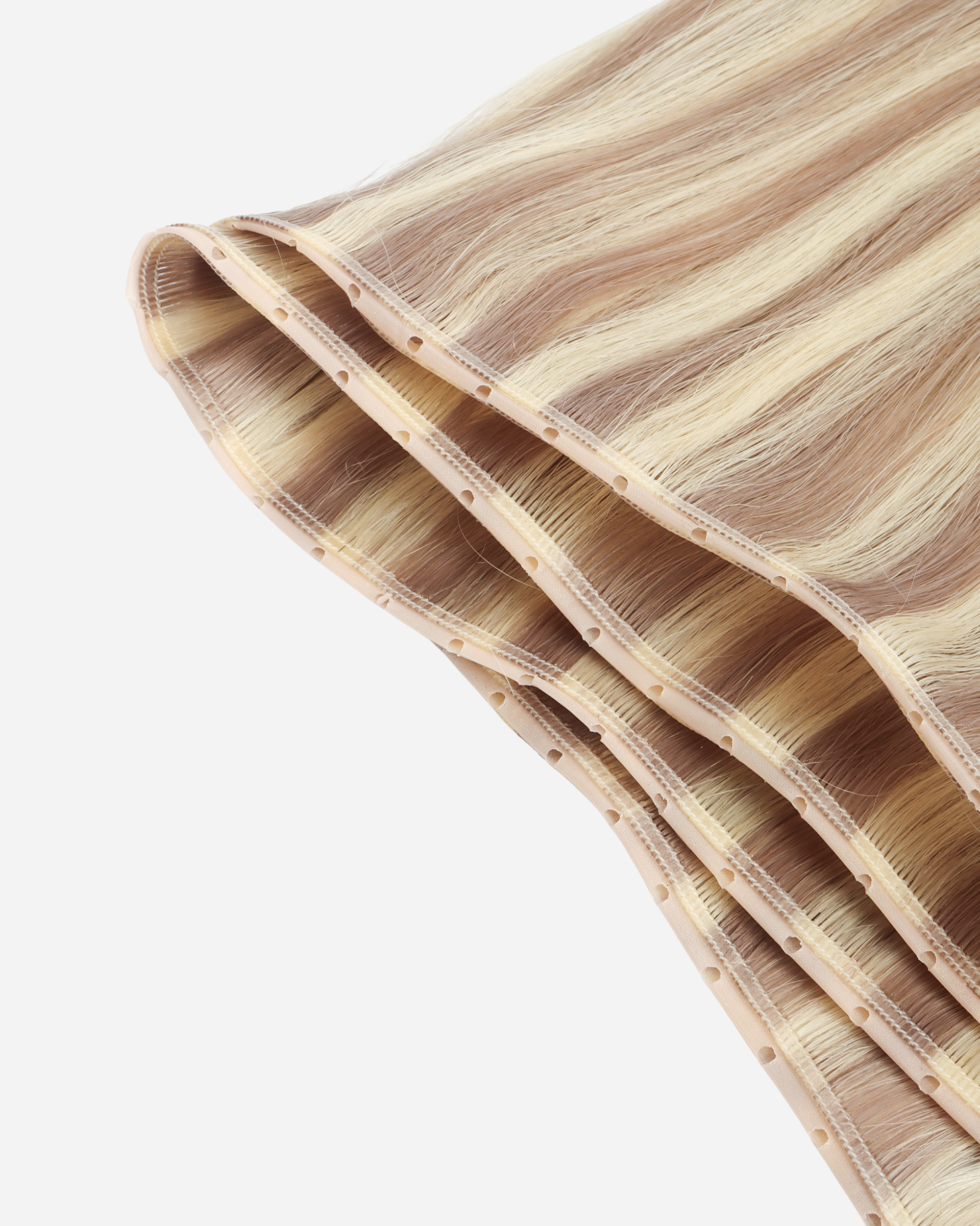 Micro-ring Weft Hair Extensions - Dark Ash Blonde #14 + Ash Silver Blonde #60A