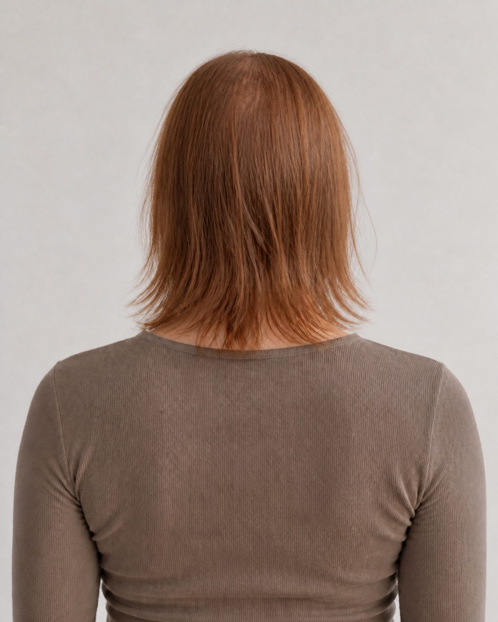 Invisible Tape Weft Auburn #30 – before met dun haar