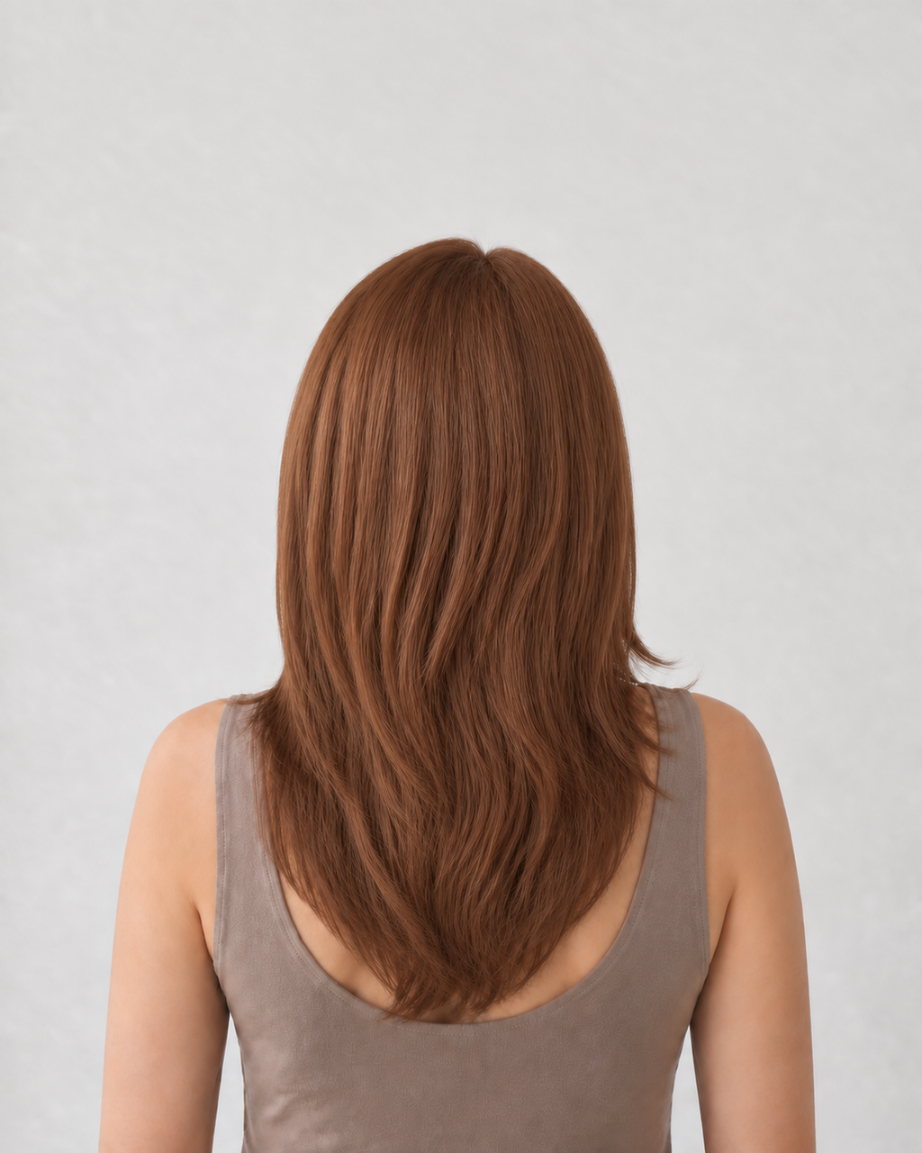 Dark Auburn #33 tape-in extensions resultaat na plaatsing