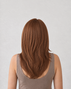 Dark Auburn #33 tape-in extensions resultaat na plaatsing