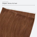 Invisible Tape Weft Dark Auburn #33 lengte en breedte