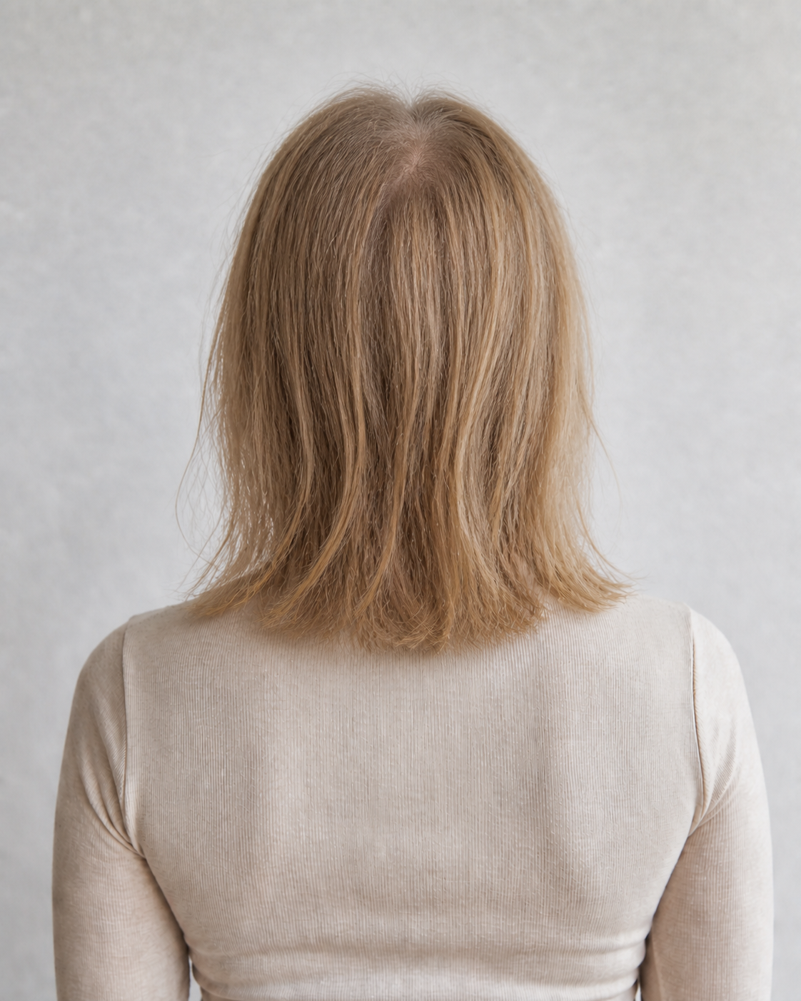 Invisible Tape Weft Golden Brown #12 – before met dun haar