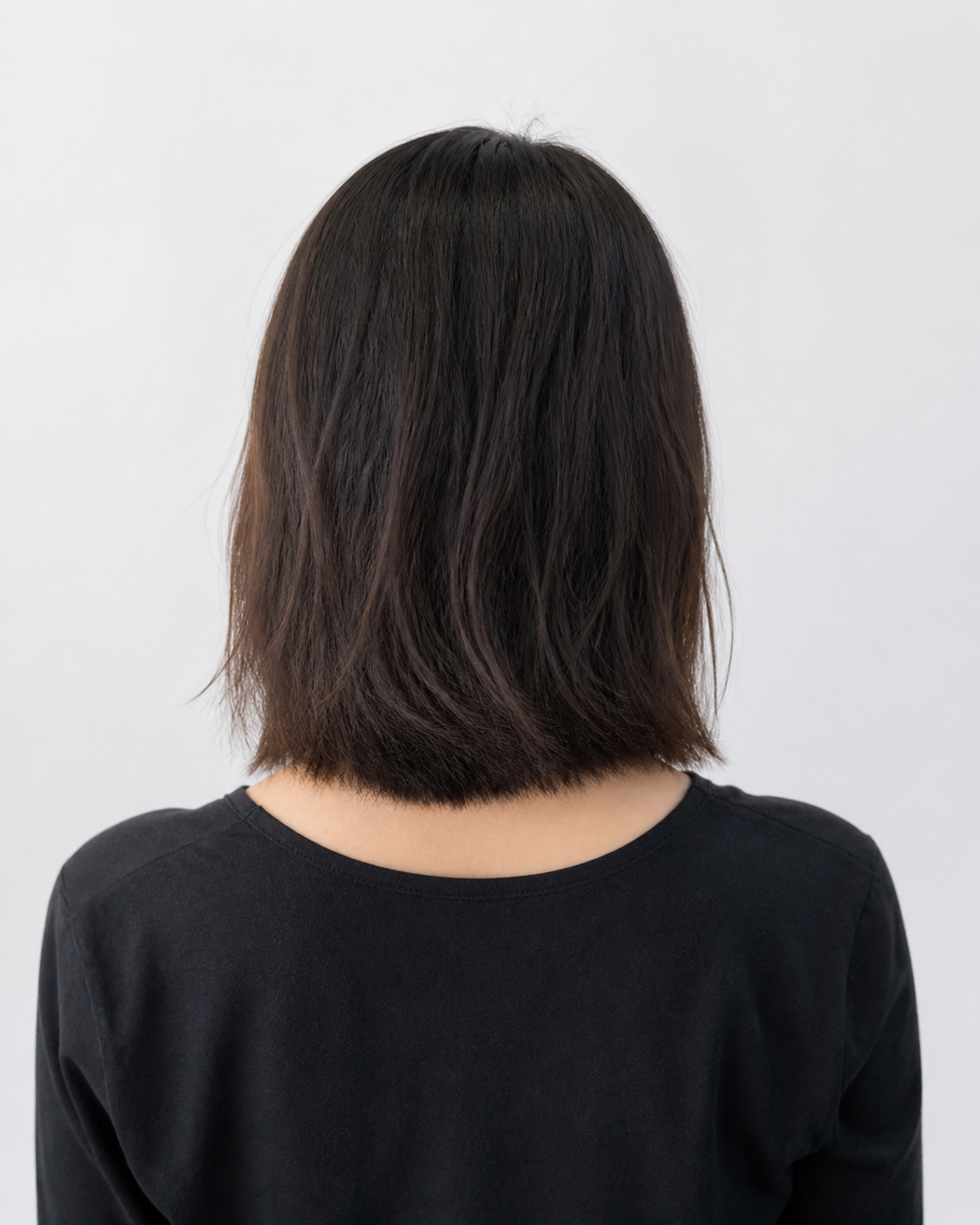 Invisible Long Tape-in Hair Extensions - Black Brown #1C – voor resultaat