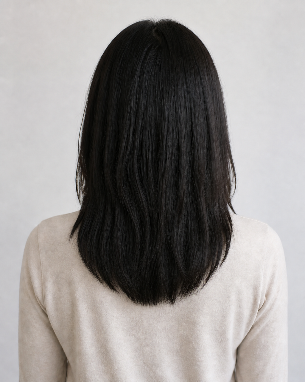 Invisible Long Tape-in Hair Extensions - Jet Black #1 – na resultaat
