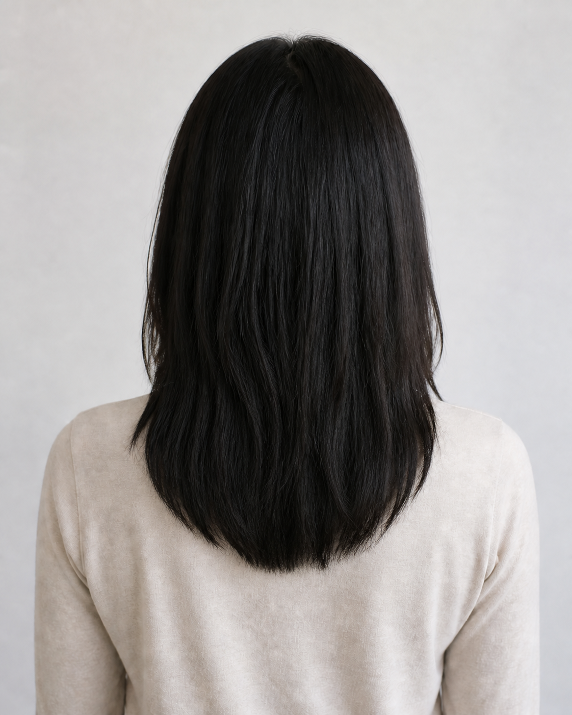 Invisible Long Tape-in Hair Extensions - Jet Black #1 – na resultaat