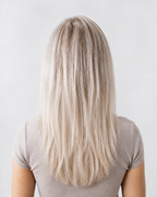 Invisible Long Tape-in Hair Extensions - Silver / White Blonde – na resultaat