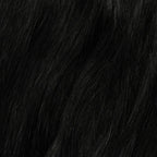 Invisible Long Tape-in Hair Extensions - Jet Black #1 – close-up haarkleur en haarstructuur