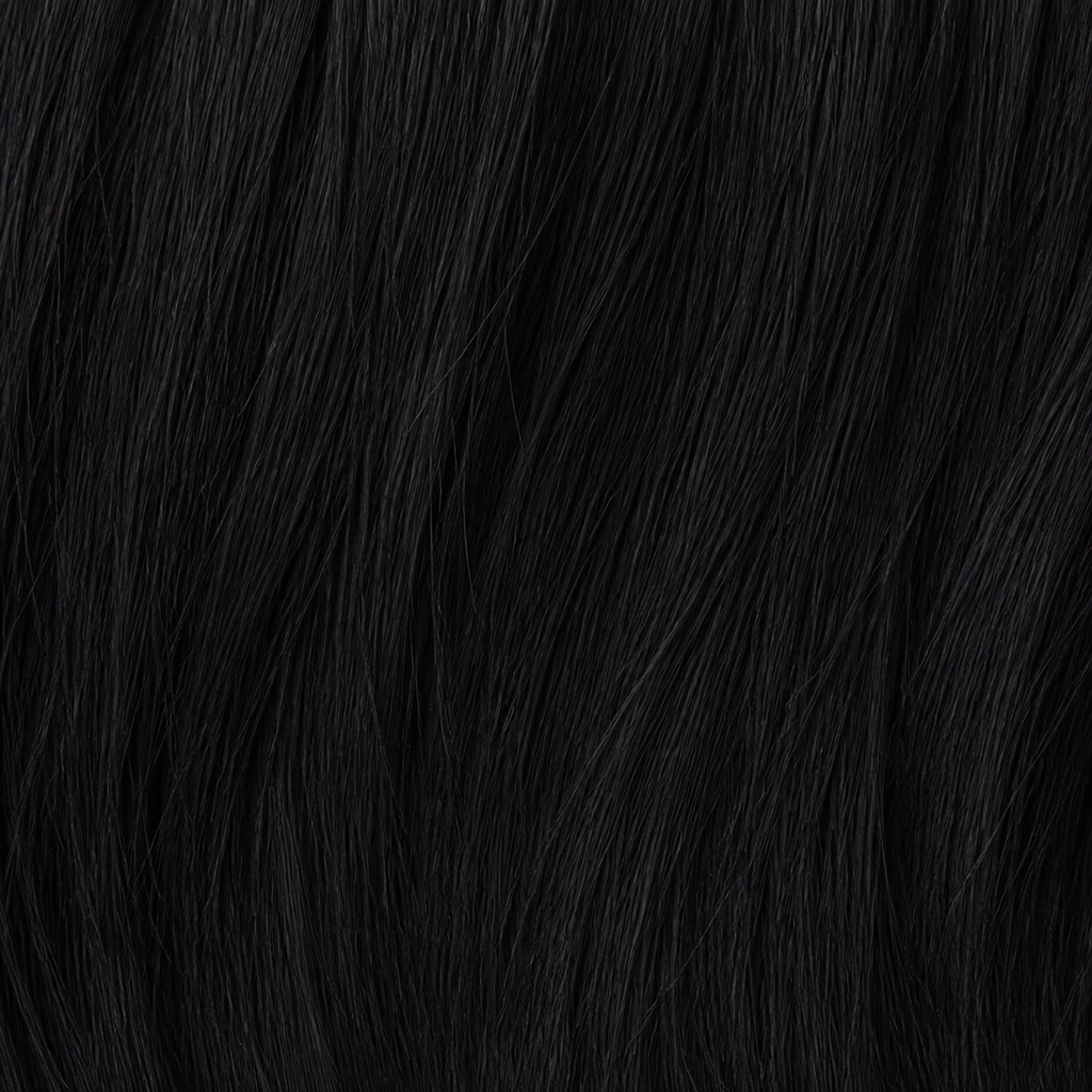Invisible Tape Weft kleur 1b – close-up haarkleur en natuurlijke haarstructuur
