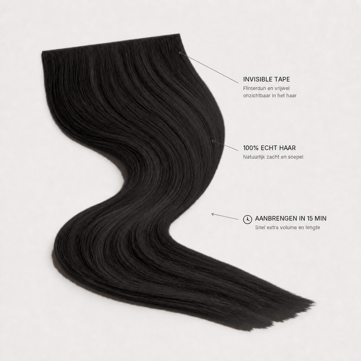 Invisible Tape Weft kleur 1b drie voordelen