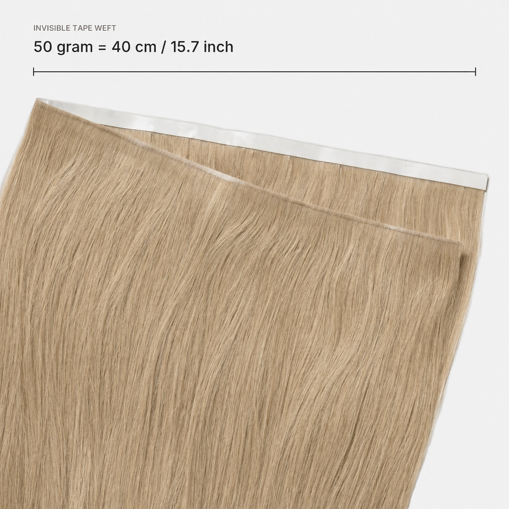 Invisible Tape Weft kleur 27 breedte en lengte