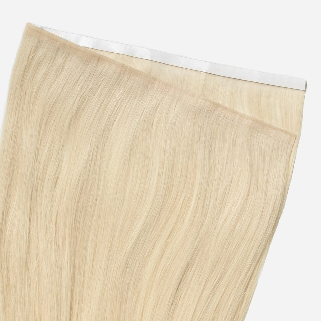 Invisible Long Tape-in Hair Extensions - Silver / White Blonde – close-up tapeconstructie
