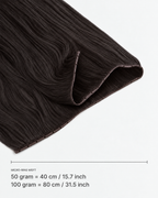 Micro-ring Weft kleur 1C — breedte: 50 gram = 40 cm / 15.7 inch; 100 gram = 80 cm / 31.5 inch