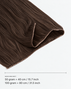 Micro-ring Weft kleur 2 — breedte: 50 gram = 40 cm / 15.7 inch; 100 gram = 80 cm / 31.5 inch
