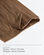 Micro-ring Weft kleur 8 — breedte: 50 gram = 40 cm / 15.7 inch; 100 gram = 80 cm / 31.5 inch