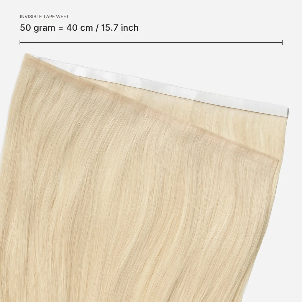 Invisible Long Tape-in Hair Extensions - Ash Silver Blonde #60A – 50 gram = 40 cm / 15.7 inch breed