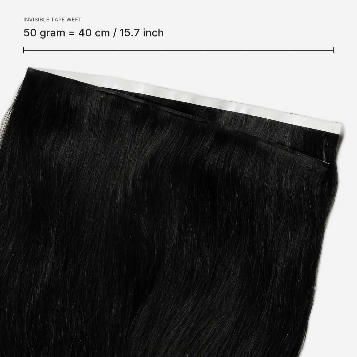 Invisible Long Tape-in Hair Extensions - Jet Black #1 – 50 gram = 40 cm / 15.7 inch breed