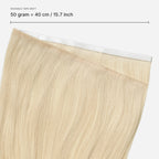 Invisible Long Tape-in Hair Extensions - Silver / White Blonde – 50 gram = 40 cm / 15.7 inch breed